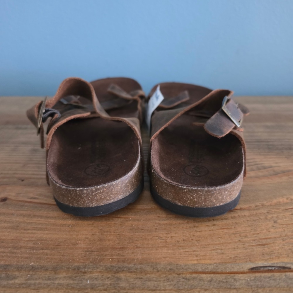 White Mountain Womens Gracie Sandal Brown Buckle Toe Loop Footbed 10 - Picture 3 of 11